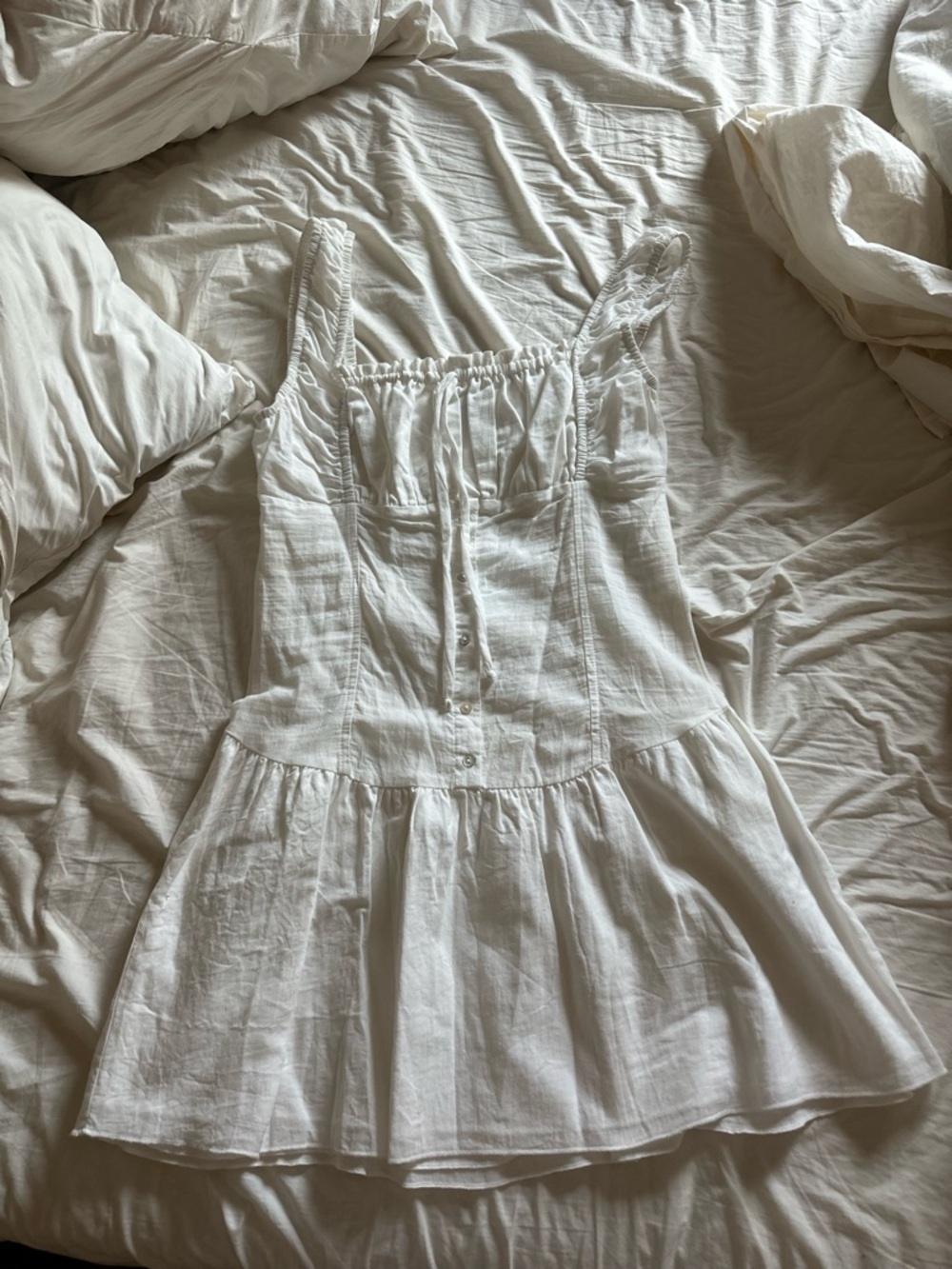Frankie’s White Linen Sundress